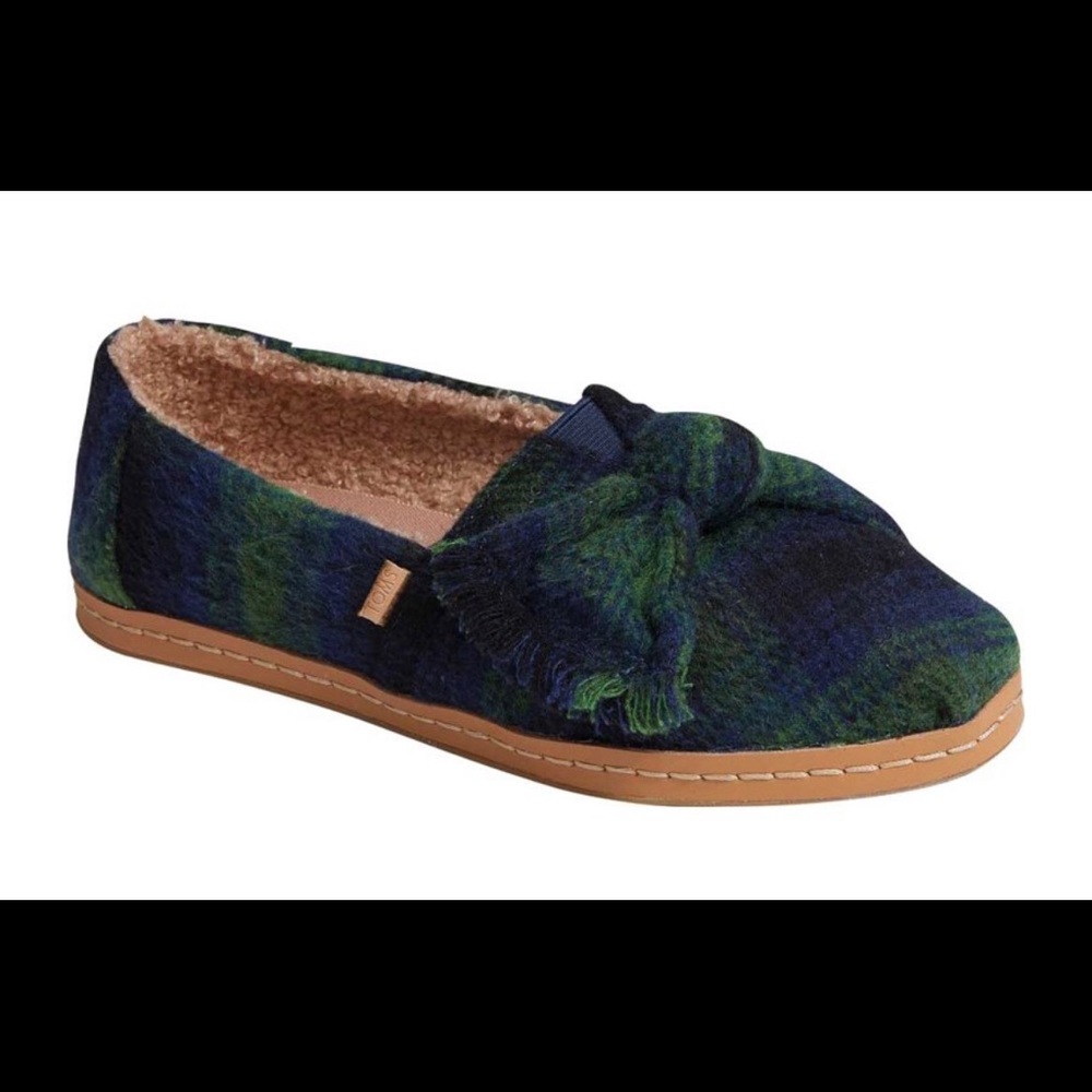 New Without Box Toms Alpargata Leather Wrap Plaid Shoes.